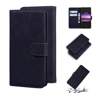 LMFULM&reg; &Eacute;tui pour Sony Xperia 1 J8110 J8170 J9110 J9150 (6,5 Pouces) PU Magn&eacute;tique Pochette Cuir Housse Rabattable Case Stent Fonction Cover Noir (LMAZWUFULM, neuf)