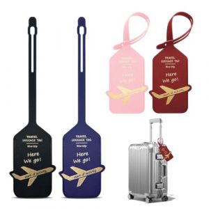 JUGUTA Lot De 4 Étiquettes De Valise En Cuir, Étiquettes D'Adresse, Étiquettes De Bagage Pour Valise, Étiquette Nominative, Etiquette Valise Voyage Avion, Valise, Sacs À Main, Voyage D'Affaires (ROXYROX FASHION, neuf)