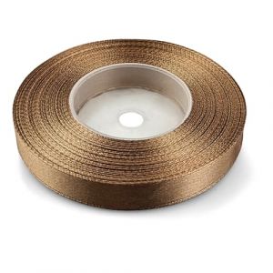 Netuno 1x ruban de satin marron clair 12 mm x 32 m rouleaux de ruban satin ruban décoratif ruban tissu ruban de décoration ruban satin pour emballages cadeaux bricolage mariage anniversaires DIY (netuno, neuf)
