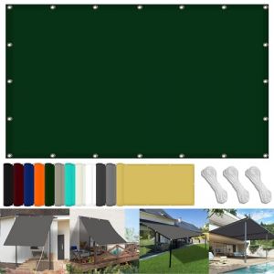 Toile Imperméable Balcon Jardin 200 x 400 cm Tissu Polyester UV Protection avec Oeillets Toiles D'Ombrages pour Patio Paravent Et Bâche, Vert Foncé (LvLiangShiLiShiQuYiGeDianZiShangWuYouXianGongSi, neuf)
