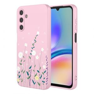 ILING Coque pour Samsung Galaxy A05S, Tr&egrave;s Mince &Eacute;l&eacute;gante Fleurs Vignes ou Panda Mignons Design Housse, Souple Silicone Liquide TPU Bumper Antichoc Mat Femme &Eacute;tui (Rose A92) (Wanten, neuf)
