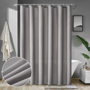 MIULEE Rideau de Douche 150 x 180cm Polyester Anti-Moisissure D&eacute;perlant pour la Baignoire Imperm&eacute;able Rideaux Baignoire Lavable en Machine 10 Crochets Gris (MIULEE HOME, neuf)