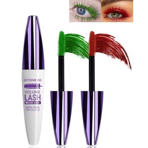 Lot de 2 mascaras t&eacute;lescopiques 5D vert rouge pour les yeux, imperm&eacute;able, anti-salissures, longue tenue, mascara volumineux qui ne s'&eacute;caille pas, faux cils pour femme (Lestpola Ltd, neuf)