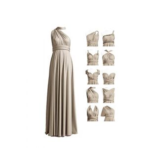 72styles Robe Infinity avec Bandeau, Robe Demoiselle d'honneur Femme Convertible, Longue, Grande Taille, Multi-Way, Soirée,Mariage Invitée, Taupe, Taille Unique (INFINITYDRESS, neuf)