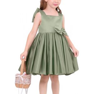 OMEWEE Robe B&eacute;b&eacute; Petites Filles Bowknot Tutu Princesse Robe de Bapt&ecirc;me Fille Tutu Dress avec N&oelig;ud Papillon Robes de Soir&eacute;e de Mariage de Demoiselle d'honneur 1-3 Ans Vert 2-3ans (OMEWEE-EU, neuf)