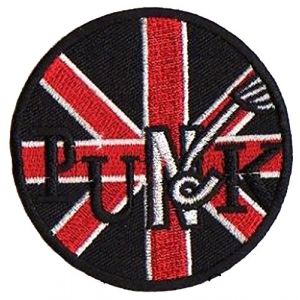 Patche écusson Punk Rock UK Uniuon Jack patch brodé thermocollant (Naga.Hitam, neuf)