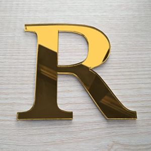 Adzif.biz Le sticker de decoration - Lettre Miroir Or D&eacute;corative Plexigglas. Lettrage Or Adh&eacute;sif Plastique. Lettre Autocollante pour Pr&eacute;nom, D&eacute;coration Mariage, Enseigne (Forum France, neuf)