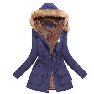 WZYYDS Manteau Femme Hiver Chaud &Eacute;pais Capuche Fourrure Blousons Laine Manche Longue Matelass&eacute;e Casual Veste Chaude Teddy Polaire &Agrave; Capuche D'Hiver Femme Veste De Ski Parka Mi Saison Grande Taille (WZYYDS, neuf)
