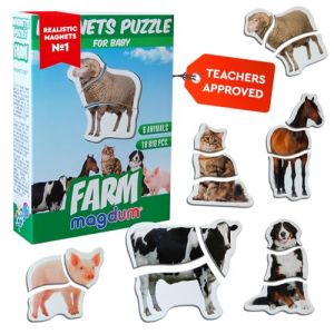 magdum Puzzle magnetique Enfant Animaux de Ferme - 6 Grand Animaux magnetiques - Magnet frigo Enfant - Puzzle Animaux - Puzzle Enfant - Puzzle Bebe - Puzzle Enfant 3 Ans - Magnet Puzzle -Puzzle 6 Ans (Maluk GmbH, neuf)