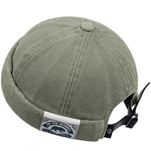 CLAPE Bonnet de Docker Cotton Dockers Hat Bonnet de Marin Rolled Cuff Brimless Cap Fisherman Beanie Watch Cap Bonnet Miki Green CT36 (CLape, neuf)