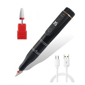TEmkin Perceuse à Ongles électrique 35 000 TR/Min Rechargeable, perceuse de manucure Portable, Lime à Ongles électronique, polisseuse à Ongles sans Fil Mac (35 000 sans Fil Noir A) (AZ123456789, neuf)