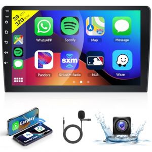 2G&32G Podofo 10.1'' Android 13 Autoradio 2 Din sans Fil Carplay Android Auto Lien Miroir Bluetooth Ecran Tactile 26 UI FM/RDS Contr&ocirc;le du Volant WiFi/GPS EQ MIC avec Cam&eacute;ra de Recul AHD (Podofo electronic, neuf)