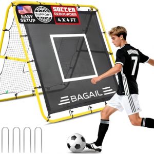 Bagail Filet de Rebond Double Face, Filet de Football, Tige Peinte renforc&eacute;e, Angle r&eacute;glable, Structure Pliable, Filet de Rebond avec Objectif d'entra&icirc;nement, But de Football Portable de Jardin (DIYouth, neuf)