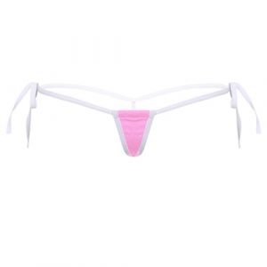RUNQHUI Micro String Taille Basse Femme Sexy Mini Bikini G-String Ficelle sous-vêtement Bas de Maillot de Bain Type A Rose Taille Unique (RUNQHUI, neuf)
