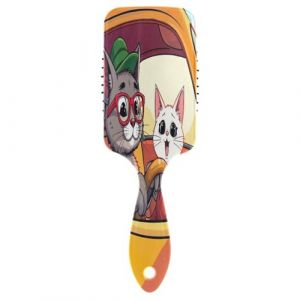 Peigne à cheveux 3D gris chat rouge voiture, brosse à cheveux antistatique, brosse à cheveux saine, brosse à cheveux sèche (AYXXKJ, neuf)