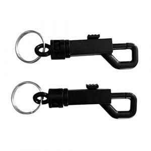 Courtieyeardceastea Lot de 2 mousquetons pivotants en plastique noir avec anneau fendu pour porte-clés d'extérieur, Noir , taille unique (whbenjiagao, neuf)