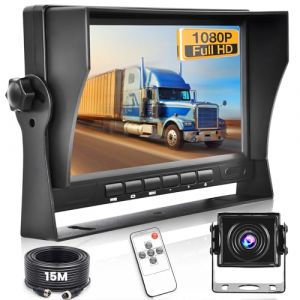 Hikity Camera de Recul AHD Caméra de Recul pour Voiture avec Vision Nocturne, Caméra Etanche IP69, 7 Pouces Moniteur pour Camping Car/Camion/RV/Remorques(12V-24V) (Hikity Tech Hub, neuf)