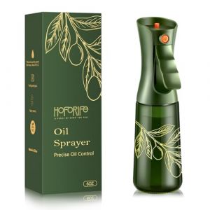 hoforife Pulv&eacute;risateur d'Huile 200ml en Verre, Vaporisateur pour Huile Olive et Cuisine, Spray Air Fryer avec Contr&ocirc;le des Portions（Bouteille verte, imprim&eacute; dor&eacute;） (HOFORIFE Household goods, neuf)