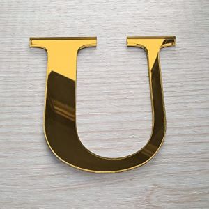 Adzif.biz Le sticker de decoration - Lettre Miroir Or D&eacute;corative Plexigglas. Lettrage Or Adh&eacute;sif Plastique. Lettre Autocollante pour Pr&eacute;nom, D&eacute;coration Mariage, Enseigne (Forum France, neuf)