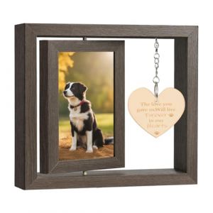 Aolso Cadre Photo Bois Personnalisé avec Amour Design Peut Contenir, 21 x 23 cm Cadre Photo Bois Rotatif Double Face, Cadre Photo Rotatif Double Face pour Votre Famille, Cadre Photo Rotatif (Animal B) (YIJIABAI, neuf)
