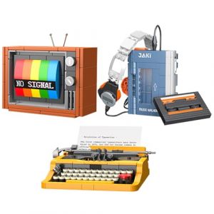 Brihappen Ensemble de Blocs de Construction pour Lecteur CD TV r&eacute;tro Machine &agrave; &eacute;crire,mod&egrave;le Vintage &agrave; Collectionner pour d&eacute;corer Un Bureau, Cadeaux cr&eacute;atifs pour Adultes et Enfants (660 pi&egrave;ces) (JM-Brilliance, neuf)