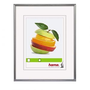 Hama Cadre photo en plastique "Décor Sevilla" (taille du Cadre de 20 x 28 cm avec bordure de 9 mm x 17 mm, pour une photo de 13 x 18 cm) Argent Mat (Espace-Disque, neuf)