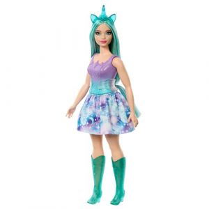 Barbie Poup&eacute;es Licorne aux Cheveux color&eacute;s Fantaisie, aux Tenues avec Effet d&eacute;grad&eacute; et aux Accessoires sur Le th&egrave;me de la Licorne, HRR15 (lerbavoglio giocattoli, neuf)