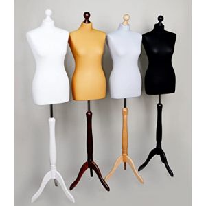 AILANT Mannequin de Couture, Buste de Couture Femme Sizes XS-XXL (Cover Cream/Stand Black, 42/44) (AILANT, neuf)