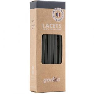 Gorilla - Lacets Elastiques Adultes et Enfants Plats et Fins - Gagnez du Temps, Adieu les Nœuds Bonjour le Confort - Autobloquants Ultra Résistants - 110 cm x 4,5 mm (Lacets Gorilla, neuf)