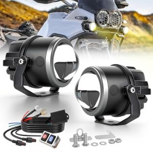 BraveWAY Feux Additionnels Moto 90W 20000LM Ambre Blanc HI LO 6 Modes Stroboscope LED Avec Harnais De CâBlage phare additionnels moto IP68 Pour Moto Camion UTV ATV Pickup (BraveWay, neuf)