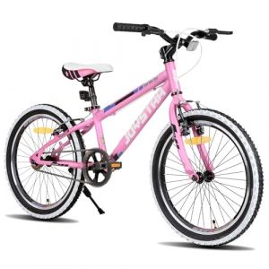 JOYSTAR Lubbock Vélo 20 pouces pour garçons et filles âgés de 7 à 11 ans VTT Hardtail pour enfants avec 1 vitesse, rose (Sugoo-EU, neuf)