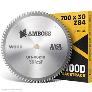 AMBOSS HM - Lame de scie circulaire - Diam&egrave;tre 700 x 4,2 x 30 mm - Dents altern&eacute;es - 84 dents - Clavette 8,27/7 - Lame polyvalente tr&egrave;s robuste - R&eacute;sistant aux clous - Pour scies de construction (Sawblade King, neuf)