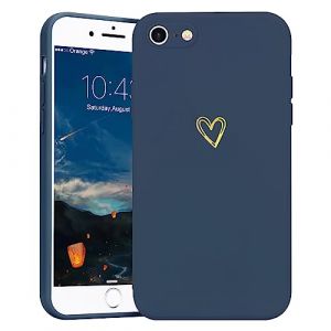 Lafunda Coque Compatible avec iPhone 8/7/SE 2020, Silicone Coque de Protection Antichoc Housse en Motif de Coeur d'amour Fille Femme Étui Case pour Apple iPhone 8/7/SE 2020/SE 2022 Bleu Foncé (ukyisizan, neuf)