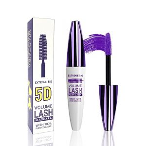 Mascara télescopique violet 5D pour les yeux - Imperméable à l'eau - Longue durée - Effet bouclé - Mascara anti-clump - Effet faux cils - Utilisation pour cosplay (Lestpola Ltd, neuf)