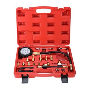 FreeTec Manometre Pression Essence, 140 psi 10 Bar Testeur Pression Carburant, Kit de Jauge Pression Essence Moteur Test Pression d'Injection de Carburant avec Adaptateur pour Voiture (FreeTec, neuf)