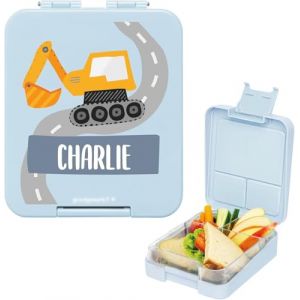 BIENMARQUER - Coffret avec gourde personnalisable pour enfants et boîte à goûter personnalisée en plastique pour enfants - Gourde avec paille, capacité 450 ml - 100% sans BPA (Bleu clair) (bienmarquer, neuf)