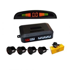 Aiuphing radars de recul pour voiture, 4 capteurs universels capteur de recul voiture avec affichage couleur LED, kit alarme audio de recul (Noir) (Kepoland, neuf)