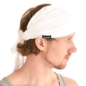 Bandeau Cheveux Femme En Viscose, Bandana Pirate Homme Pré Attaché, Foulard Danse Style Boheme, Serre Tete Japonais Blanc (casualbox Japan, neuf)