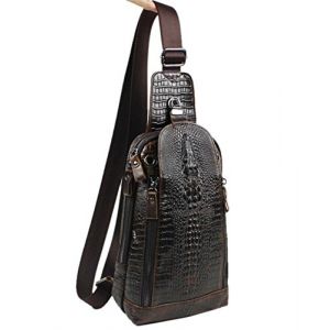 Xieben Sac à bandoulière en cuir pour hommes voyage chasse en plein air randonnée Camping bandoulière sac à bandoulière pochette sac à dos Café (XieBen, neuf)