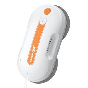 JSDROBOT Lite Robot Laveur de Vitre,5300Pa Robot Lave Vitre avec Essuyage sous Pression Jet d'eau Double Disque de Nettoyage à Haute Couverture Détection des Contours Plan de Parcours Intelligent (JSDROBOT Technology, neuf)