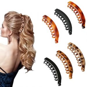 COYUN 6 pcs Grande Pinces &agrave; Banane, Pinces &agrave; cheveux banane pour femme, Pince Cheveux Femme Pinces à Cheveux Banane Clip, Barrettes &agrave; Cheveux Queue de Poisson Vintage, Pince Banane Antid&eacute;rapante (HLWA RETAILS LTD UKSTORE, neuf)