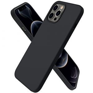 ORNARTO Coque Compatible avec iPhone 12 Pro Max Case 6,7" en Silicone, Case Fine en Caoutchouc Liquid Silicone Cover Protection Bumper Anti-Choc Housse Étui 6,7 Pouces Noir Minuit (ORNARTO FR, neuf)
