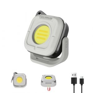 KLARUS CL5 Lampe de camping petit, lampe de travail rechargeable 1200 mAh, lanterne de camping 650 lm avec 8 modes d'éclairage, base magnétique, fonction crochet, IPX5 pour camping, extérieur (Klarus® EU Store, neuf)