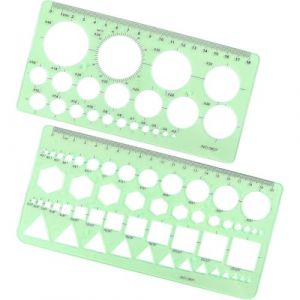 JYNXOR 2 Pcs Normographe Geographie, Regle Normographe Pour Croquis Et Schémas, Regle Pochoir, Gabarit Trace Cercle, Pochoir Geometrique, Règle Gabarit Pour Studio Artistique Ou Dessin Et Dessin (SHOPSCAPE INK, neuf)