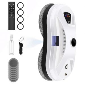 EagerMinds Robot Nettoyeur de Vitres,5600PA Robot Laveur de Vitre Automatique,Syst&egrave;me de S&eacute;curit&eacute;,pour Toutes Les Surfaces Lisses,avec 10 Chiffons,pour Toutes Les Surfaces Lisses ﻿ ﻿ ﻿ (B) (EagerMinds, neuf)