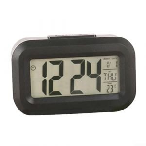 R&eacute;veil num&eacute;rique LED moderne avec affichage de la temp&eacute;rature, fonction snooze, grand &eacute;cran, format 12/24 heures, fonctionne &agrave; piles pour la maison, le bureau, la chambre &agrave; coucher (noir) (dedicatestore, neuf)