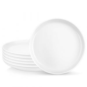 MALACASA REGULAR Assiettes à Dessert Rondes en Porcelaine, Petite Assiettes Blanches 21,5 cm pour Tapas Gâteau Frites, Lot de 6 Assiettes Service de Table, Passe au Micro ondes et au Lave-vaisselle (MALACASA OFFICIAL STORE, neuf)