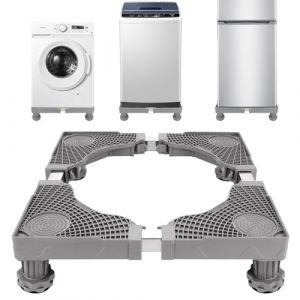 Meuble de machine &agrave; laver, avec 4 rembourr&eacute;s, charge d'ours : 300 kg, pour s&egrave;che-linge et machine &agrave; laver, longueur : 43-67 cm, hauteur : 10-13 cm (TAN YUQUAN, neuf)