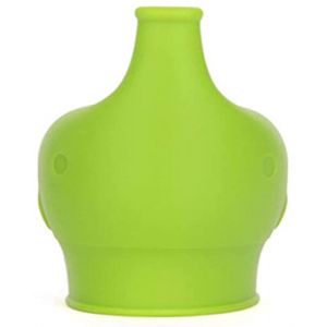 Couvercle de gobelet en Silicone &eacute;l&eacute;phant r&eacute;utilisable Couvercle de gobelet Anti-d&eacute;bordement Flexible pour b&eacute;b&eacute;s Tout-Petits Outil &agrave; Boire vertTraitement Pratique (Jiayang Hongye Trading, neuf)