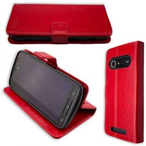 caseroxx &Eacute;tui pour Doro 8040/8042, Housse Bookstyle en Cuir Artificiel, Rouge (Handy-an-Bord - France, neuf)